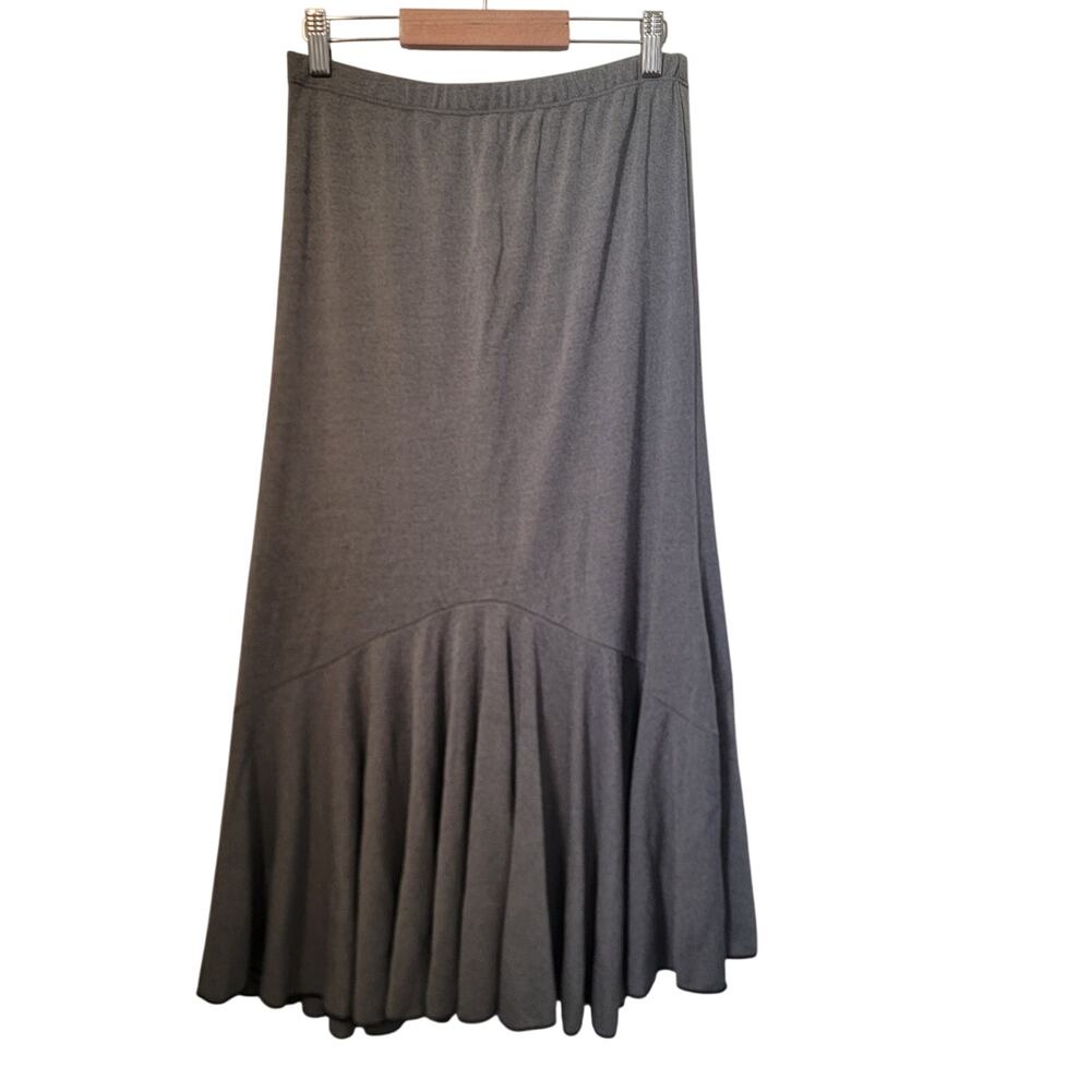 Vintage‎ Y2K Made in USA Grey Maxi Flowy Tiered Skirt XL Witchy Grunge Emo Fairy